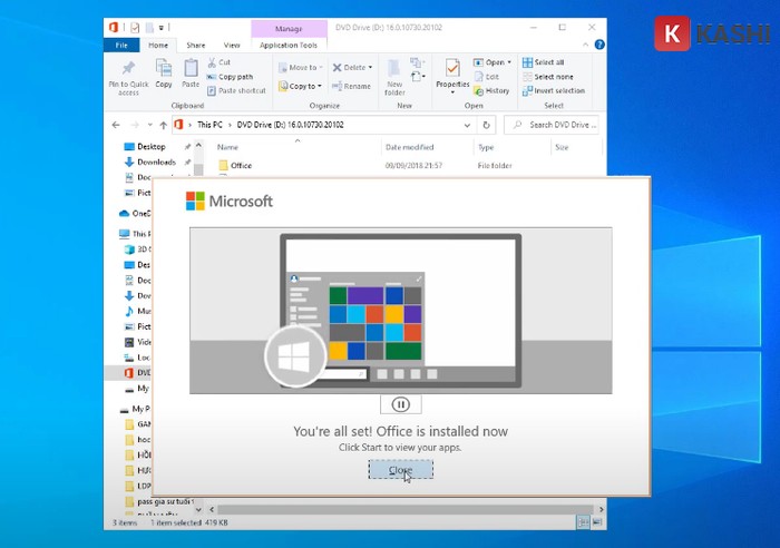 Cài đặt thành công.