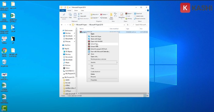 Thực hiện giải nén