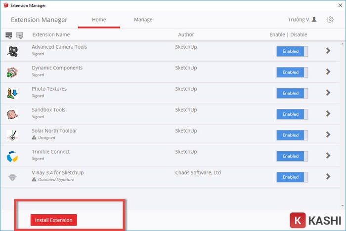 Cài đặt Plugin SketchUp đuôi .rbz