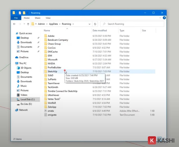Truy cập thư mục Plugins của SketchUp