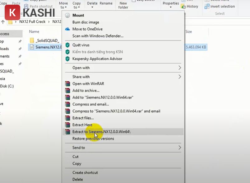 Giải nén file Siemens NX