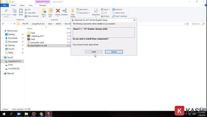 Nhấn “Install”