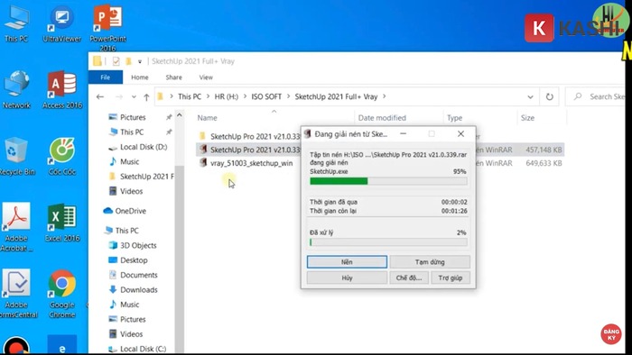 Giải nén file tải về