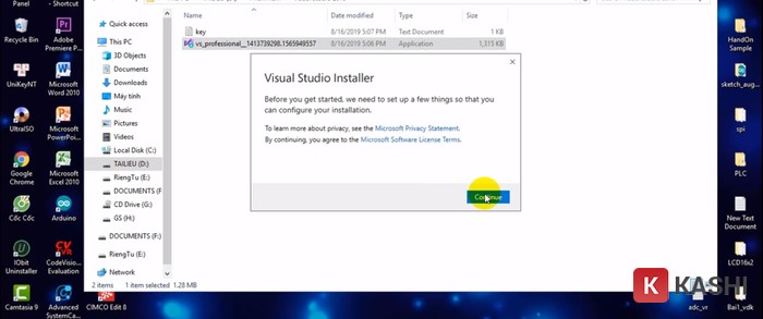 Nhấn "Continue" để tiếp tục