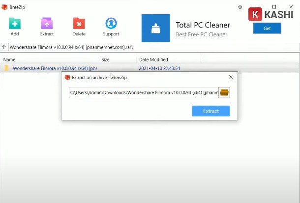 Giải nén Filmora X