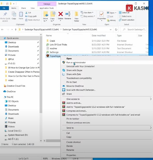 Chạy file cài đặt