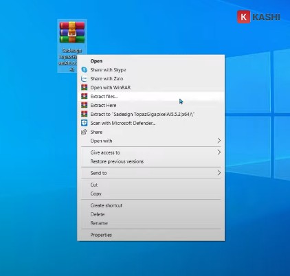 Thực hiện giải nén
