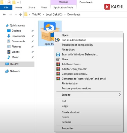Chạy file cài đặt