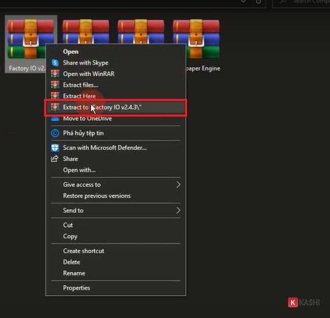Giải nén file Factory IO