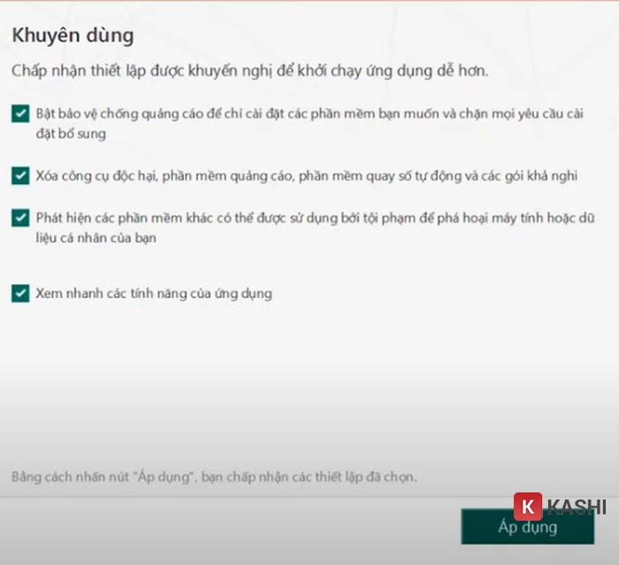 Nhấn “Áp dụng”