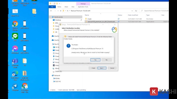 Chọn “Next” và “Yes”