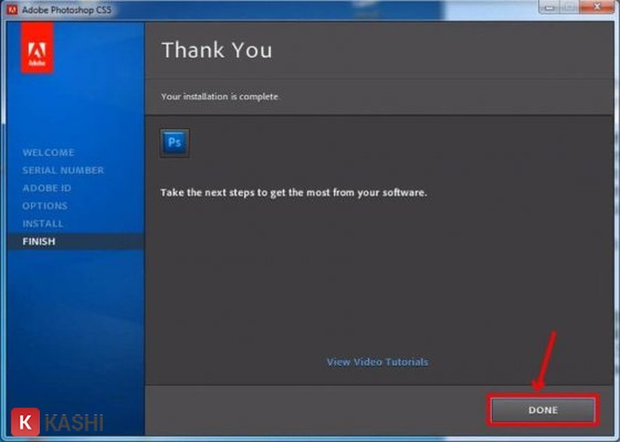 Hoàn thành cài đặt.