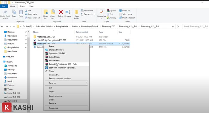 Thực hiện giải nén.