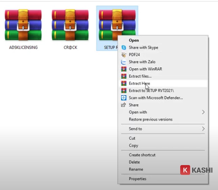 Giải nén file cài đặt