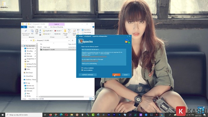 Chạy file cài đặt và chọn Next