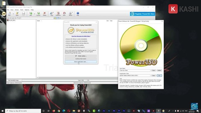 Chọn Enter registration code