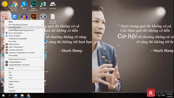 Người dùng nhấn chọn "Open file location"