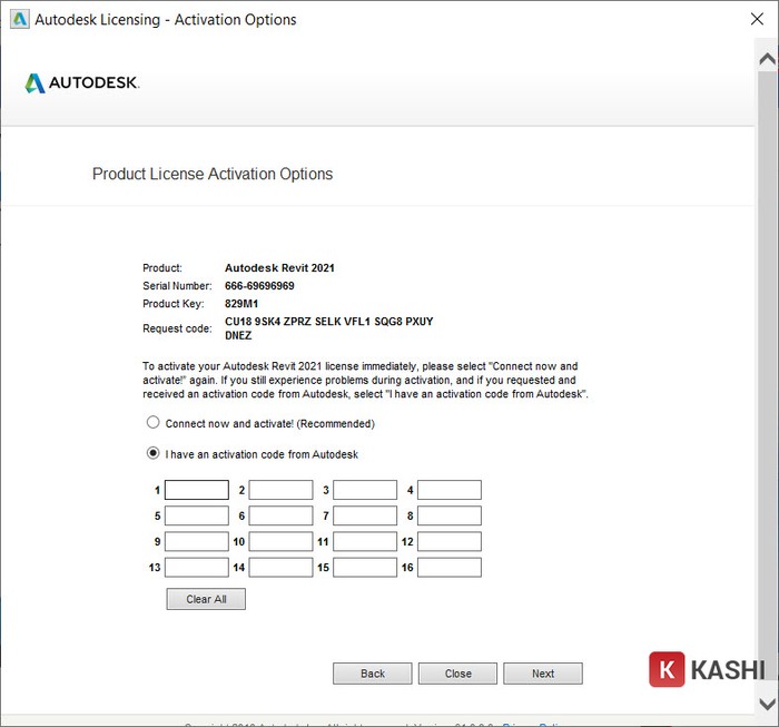 Nhập activation code