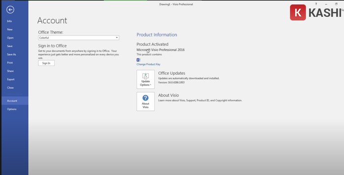 Kiểm tra kích hoạt Visio 2016