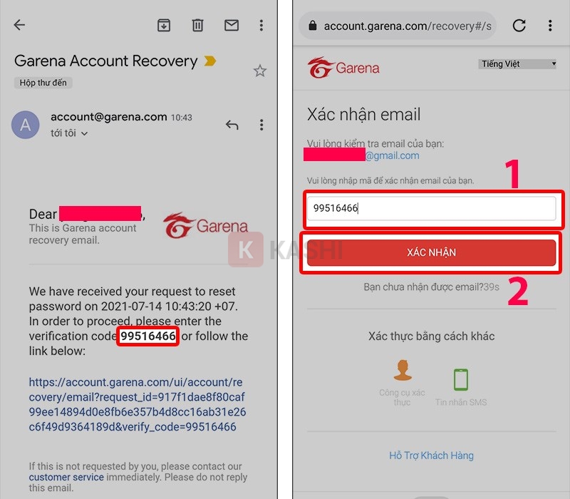 Nhập mã xác thực