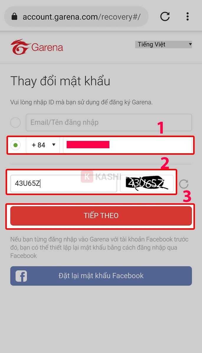 Nhập số điện thoại