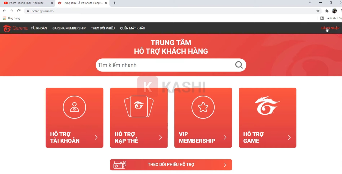 Chọn "Đăng nhập"