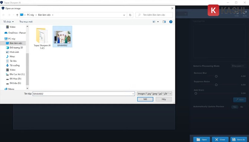 Chọn ảnh cần xử lý