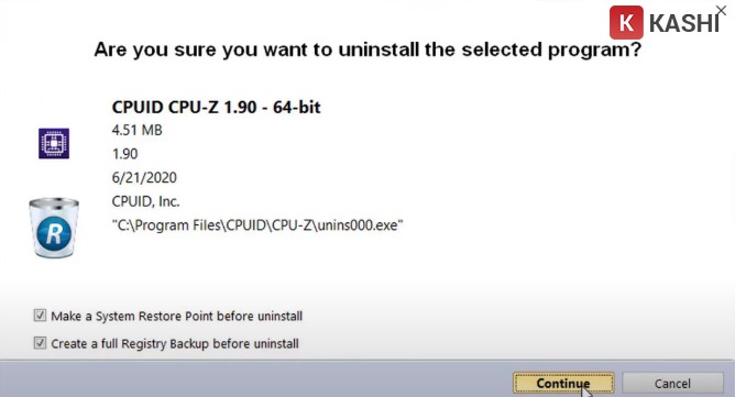 Nhấn “Continue”