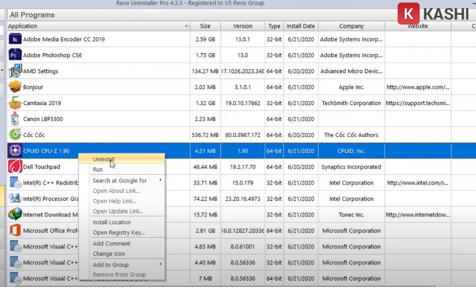 Chọn “Uninstall”