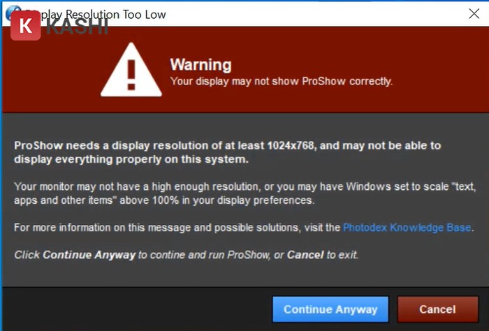 Khắc phục lỗi độ phân giải quá thấp
