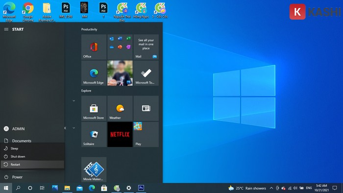 Khởi động lại máy tính