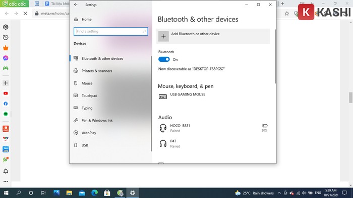 Kiểm tra kết nối Bluetooth