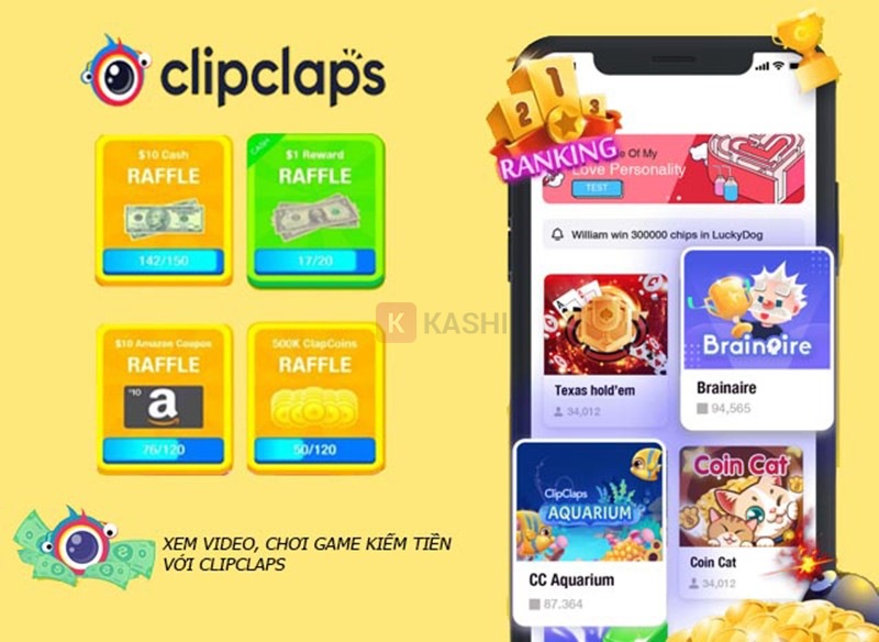 App ClipClaps kiếm tiền trên TikTok