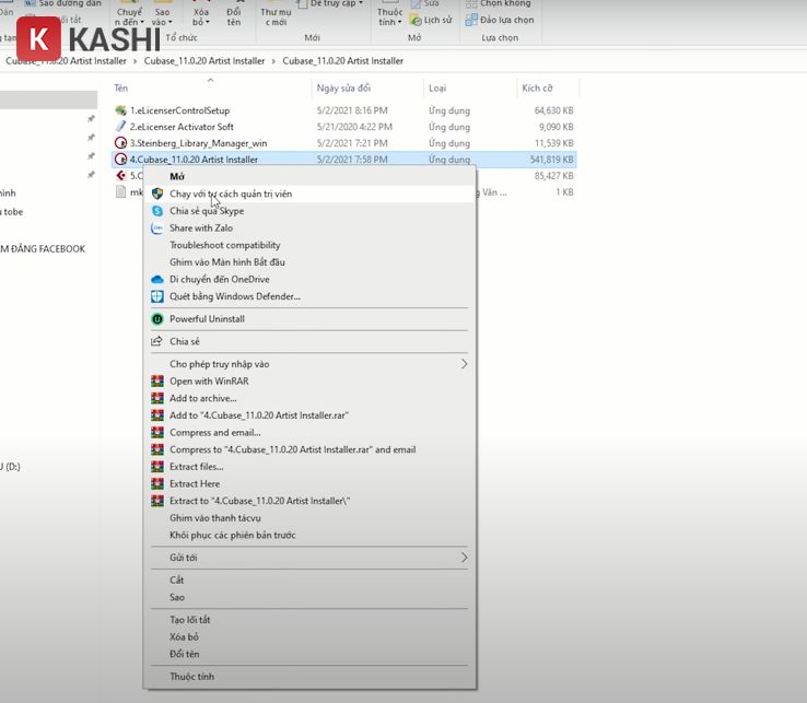 Cài đặt các file