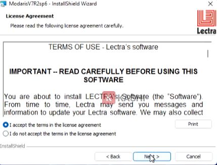 Đồng ý với điều khoản của phần mềm 