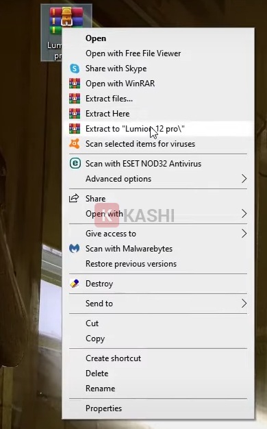 Giải nén file cài đặt