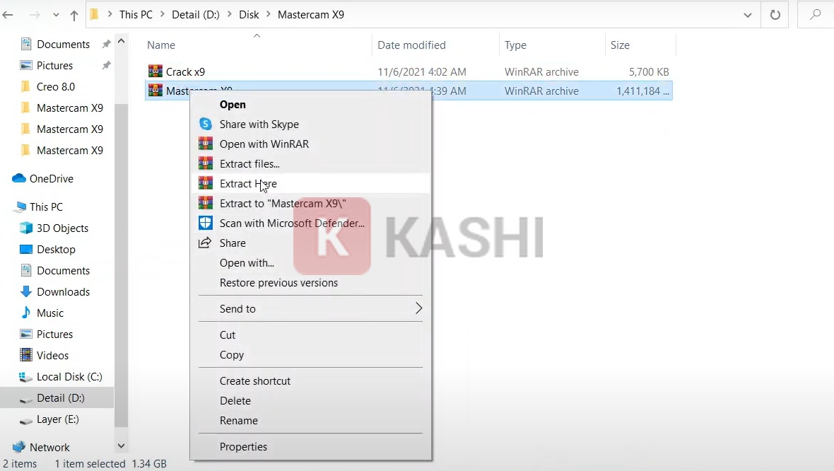 Thực hiện giải nén