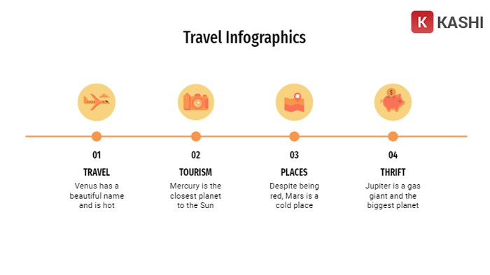 Các ký hiệu về du lịch trong mẫu Travel Infographic