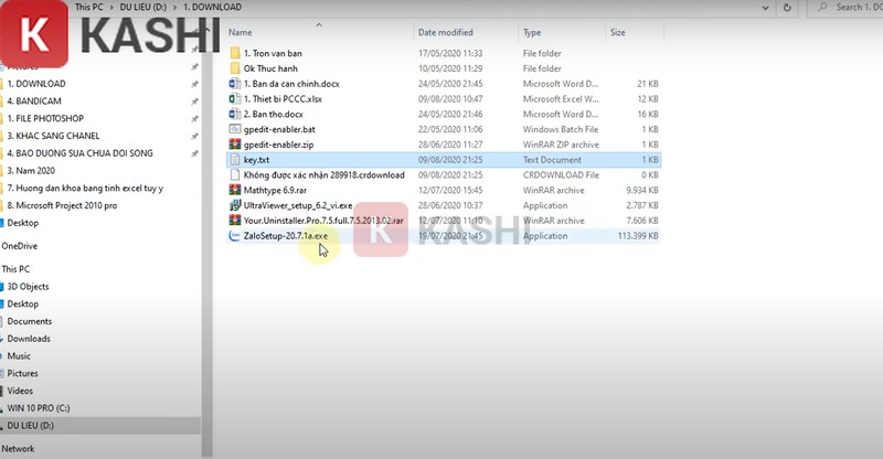 Di chuyển file cài đặt