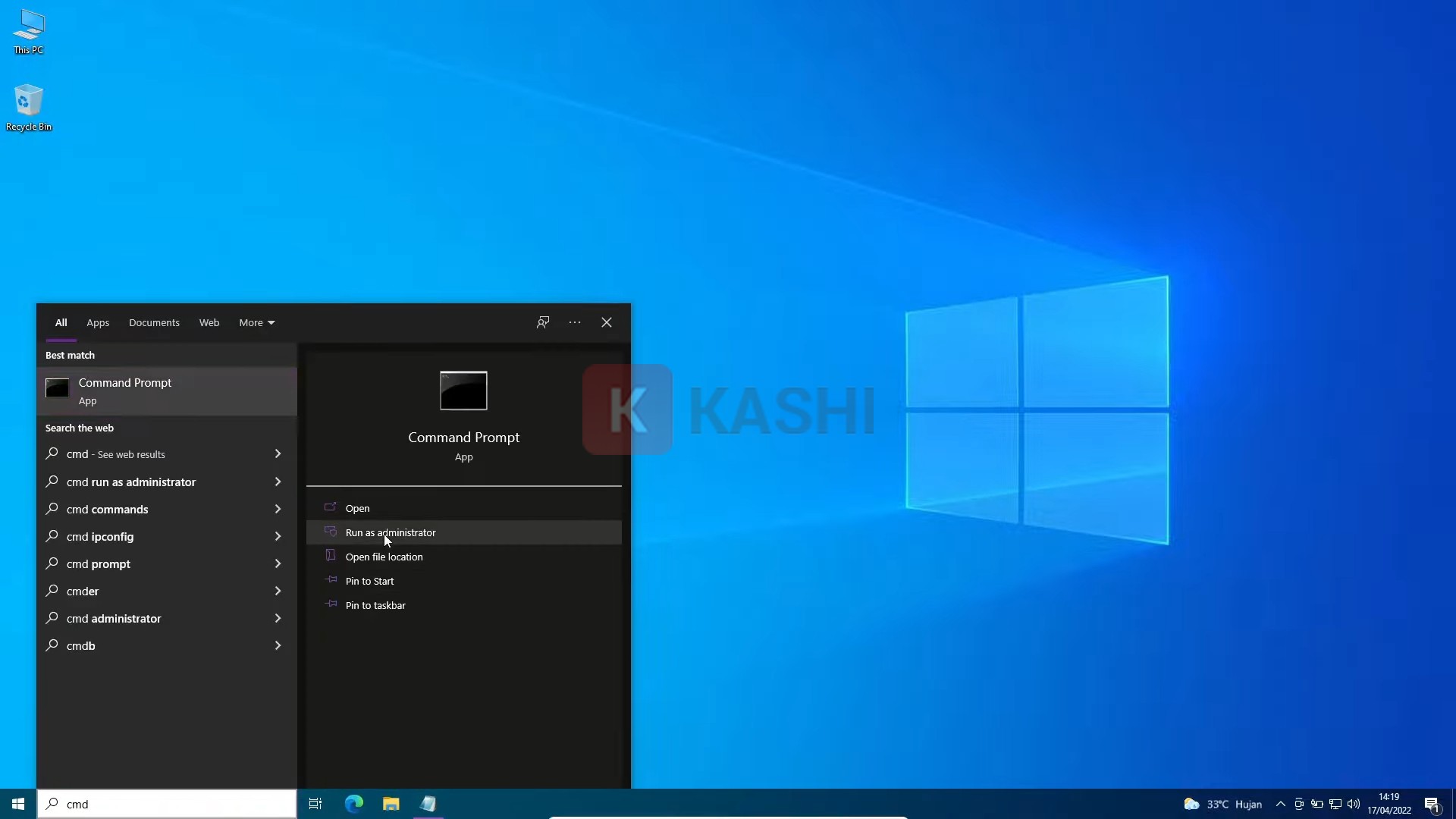 Chạy Command Prompt