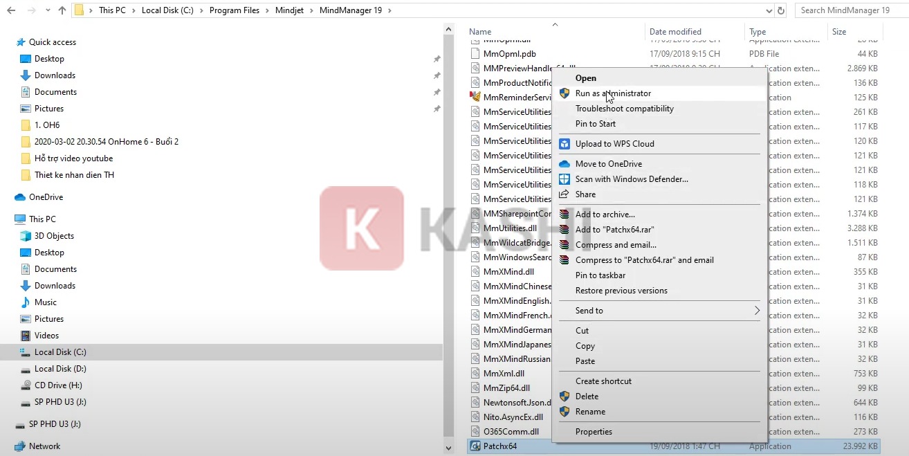 Chạy file "Patch x64" với quyền admin