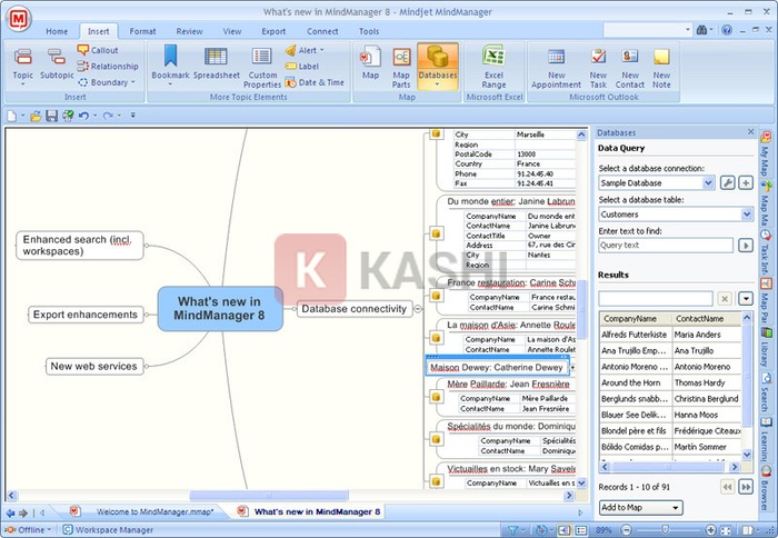 Giao diện phần mềm Mindjet Mindmanager 8.0