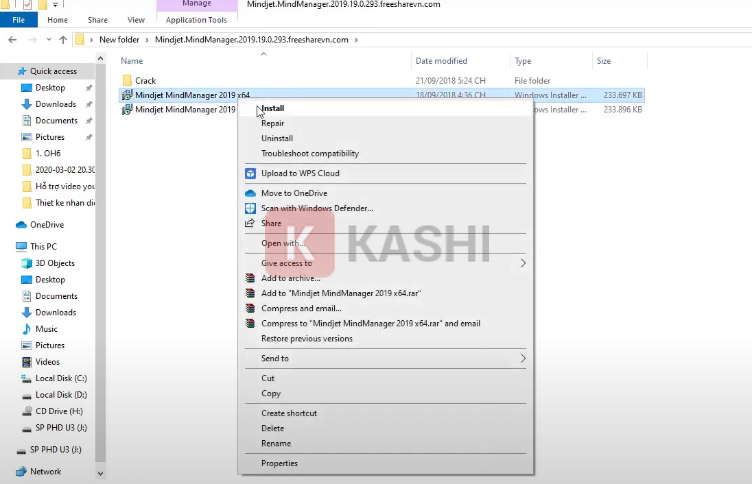 Mở file cài đặt