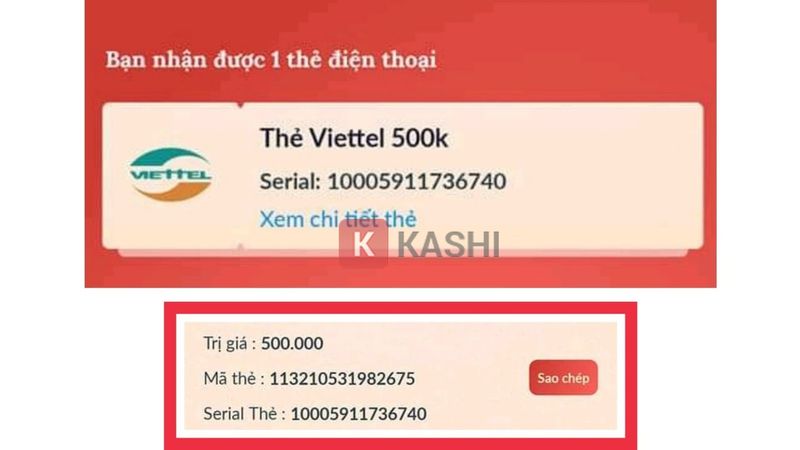 Thẻ Viettel 500k chưa cào