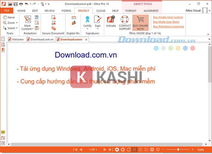 Tính năng ký và bảo vệ