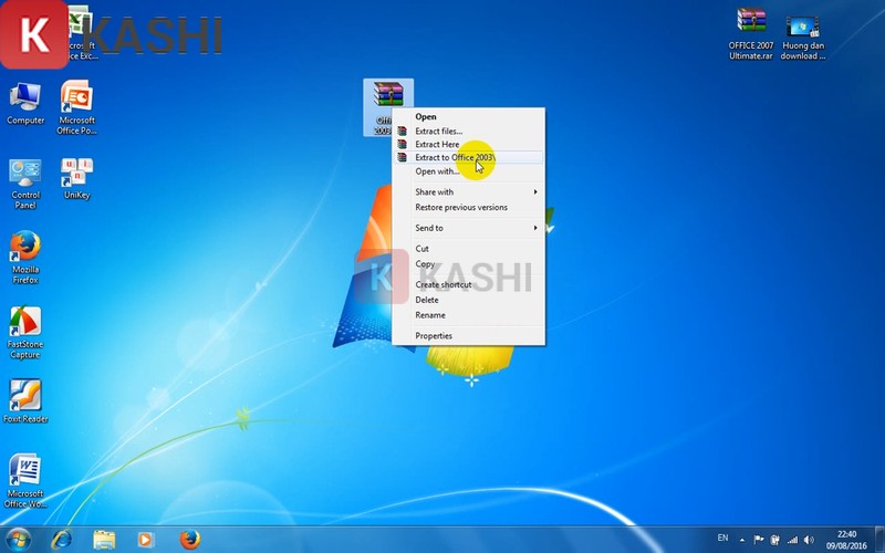 Giải nén Office 2003