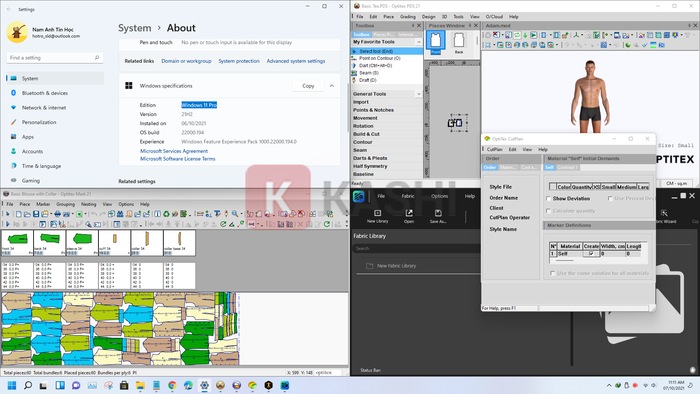 Giao diện phần mềm Optitex 21
