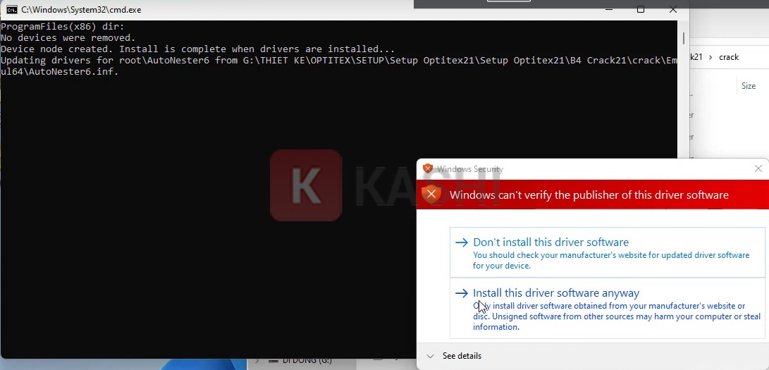 Nhấn "Install this driver software any way"