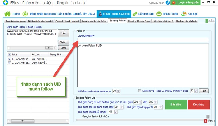 Nhập UID vào Fplus
