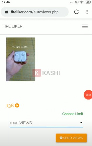 Chọn số view muốn tăng